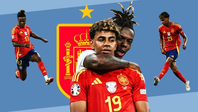 Lamine Yamal và Nico Williams vụt sáng tại EURO 2024 trong màu áo ĐT Tây Ban Nha.