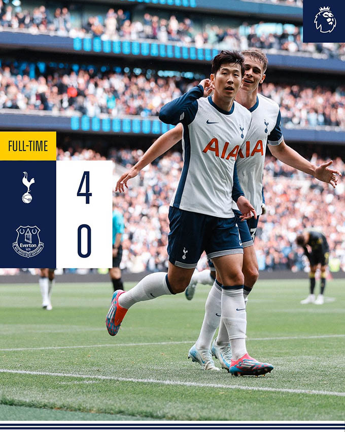 Tottenham đánh bại Everton với tỷ số 4-0